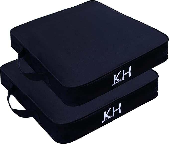 Black Thick Stadium Seat Cushion, Portable Seat Pad for Kayak, Canoe, Boat, Bleacher & Indoor Outdoor Use