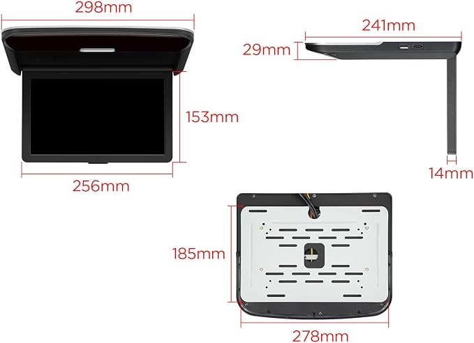 10.2 Inch Car Overhead Player 1280 * 720 IPS Screen Car Roof Mounted Flip Down Car TV Support HDMI, USB, AV Input (No DVD Drive)