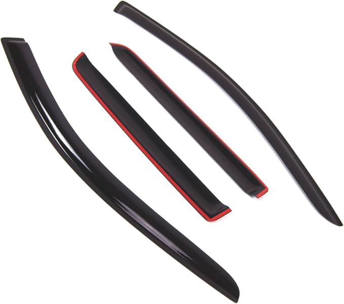 WD2-766 Dark Smoke 4 Pcs Set Window Visor (Outside Mount) Deflector Rain Guard Compatible with 2011-2015 Mitsubishi Outlander