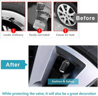 Tire Valve Stem Caps for Jeep vMetal Car Wheel Air caps Auto Valve Stem Caps Accessories 4 Pcs Black