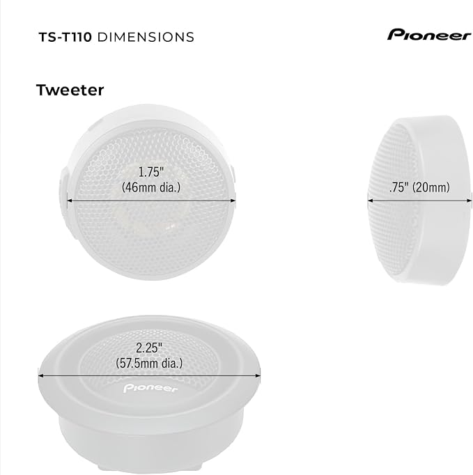 TS-T110 7/8” Tweeters (Pair) – 120W Max, Crisp High-Frequency Detail, Easy Add-On for Clarity