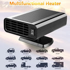 12V 150W Car Heater, Portable Car Heater Plug into Cigarette Lighter, 2 in 1 Fast Heating Defrost Defogger, Windscreen Defogger Window Defroster for Car
