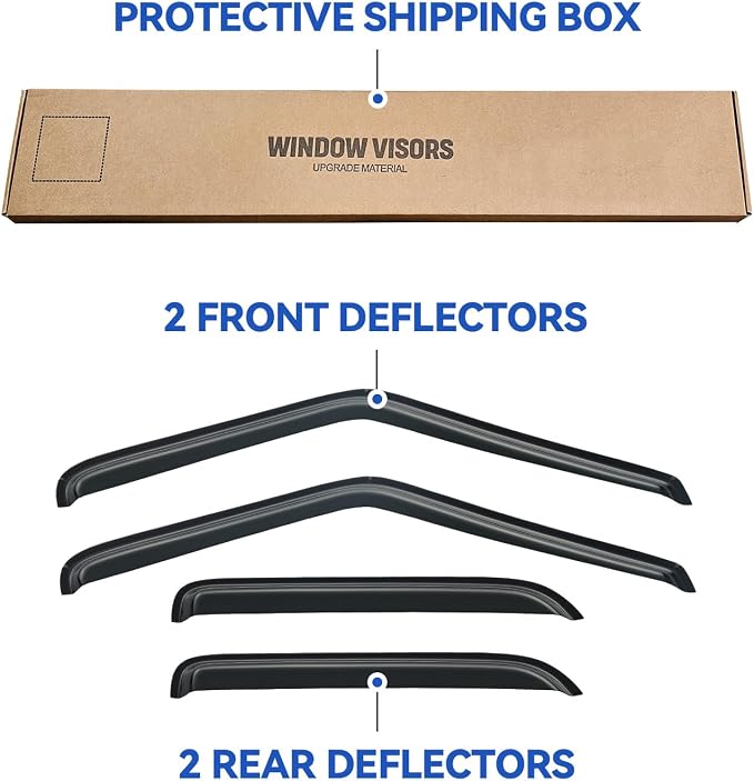 Window Visors Rain Guards Shield for 1995-2005 Chevy S10 Blazer/GMC S15 Jimmy, Out-Channel Window Vent Wind Deflectors Visors Shades for 1998-2001 GMC Envoy, 1996-2001 Oldsmobile Bravada