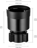 Car Cup Holder Expander with Adjustable Base, Cup Holder Insert for Car Compatible with Most 32/40 Oz Water Bottles 12 oz/24 oz Coffee Mugs Tumblers 3.4 to 3.78 in Diameter, 1 Pack Black