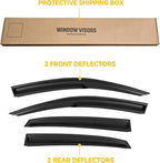 Window Visors for Honda Civic Hatchback 2016-2021 (Not fit Sedan), Rain Guards Shield Vent Deflector Shade Dark Smoke 2017 2018 2019 2020, Tape-On, 4PCS