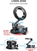 for Magsafe Car Mount, Magnetic Phone Holders for Your Car Vacuum, Phone Mount for Car Accessories for Women Men Jeep BMW, Suction Holder Kits, for iPhone 17 Pro Max 16 15 14 13 12,Carbon Fiber
