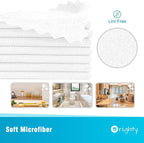 Orighty Microfiber Cleaning Cloth, 400 Pack Highly Absorbent Cleaning Rags, Household Cleaning Supplies, Reusable Microfiber Towels Lint Free Cloths for House, Kitchen, Car Care, 12x11 inch, White