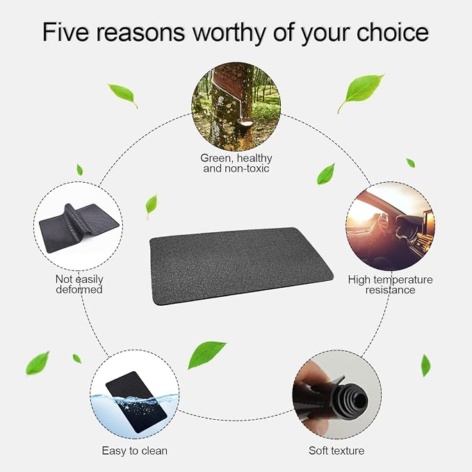 Car Dashboard Anti-Slip Rubber Pad, 10.6 x 5.9 Universal Non-Slip Car Magic Dashboard Sticky Adhesive Mat for Phones Sunglasses Keys Electronic Devices and More Use (Black/Car Texture)