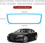 Car Rear View Mirror Protector Frame, Silicone Auto Rearview Edge Protection Cover Compatible with Model 3 Model Y, Interior Rear View Trim Frame Decoration, Car Accessories (Sky Blue-1PCS)