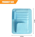 Car Sun Visor Organizer, PU Leather Vehicle Visor Document Storage Pocket for Sunglass Card Pen, Multifunctional Automotive Interior Holder Accessories, Universal Fit (Blue)