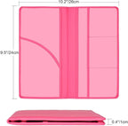 Car Registration and Insurance Holder, Car Accessories Vehicle Glove Box Car Organizer Women Car Accessories with Magnetic Shut for Cards, Essential Document, Driver License, Hot Pink