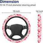 Pink Cartoon Mouse Steering Wheel Cover, Non Slip Polyester Car Wheel Protector for Car SUV Truck, Universal 15 Inch