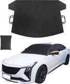 Windshield Cover for Ice and Snow, Car Windshield Protector for Winter Frost Ice Snow Sleet Protection, Includes Anti-Theft Straps, Side Mirror Protector for Cars SUVS Vans Truck Van, Medium (72"x42")
