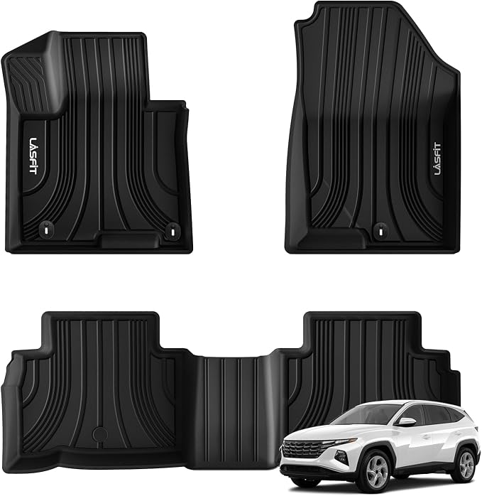 Floor Mats for Hyundai Tucson 2026 2025 2024 2023 2022 (Not for Hybrid & PHEV), Custom Fit TPE All Weather Floor Liners 1st & 2nd Row Car Mats Accessoires for Hyundai Tucson 2022-2026, Black
