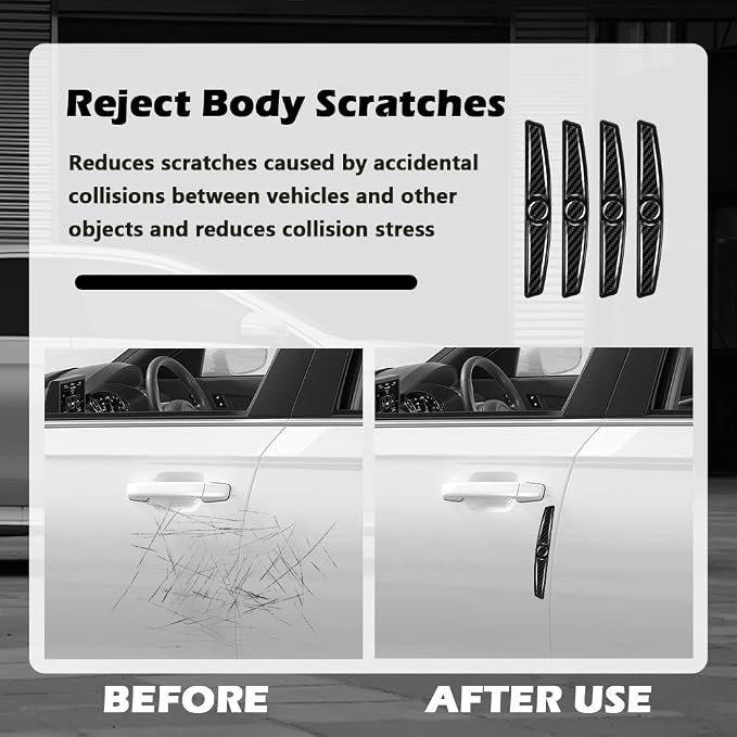 4PCS Carbon Fiber Car Door Protector Edge Guards,Thicker Door Guard for Cars Provides Impact and Anti-Scratch Protection,Universal Self-Adhesive Doors Protectors for Vehicles