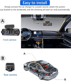 4 Channel Dash Cam Front and Rear 4K 360°View Dash Camera for Cars with GPS, G-Sensor, 5G WiFi, Loop Recording, App Control, 8 Lamps IR Night Vision, 24/7 Parking Mode, 128G Card