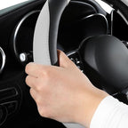 Car Steering Wheel Cover, Microfiber Leather Steering Wheel Cover Universal Fit 14.5-15 inch Anti-Slip Comfortable Breathable Car Wheel Protector for Men Women,Grey