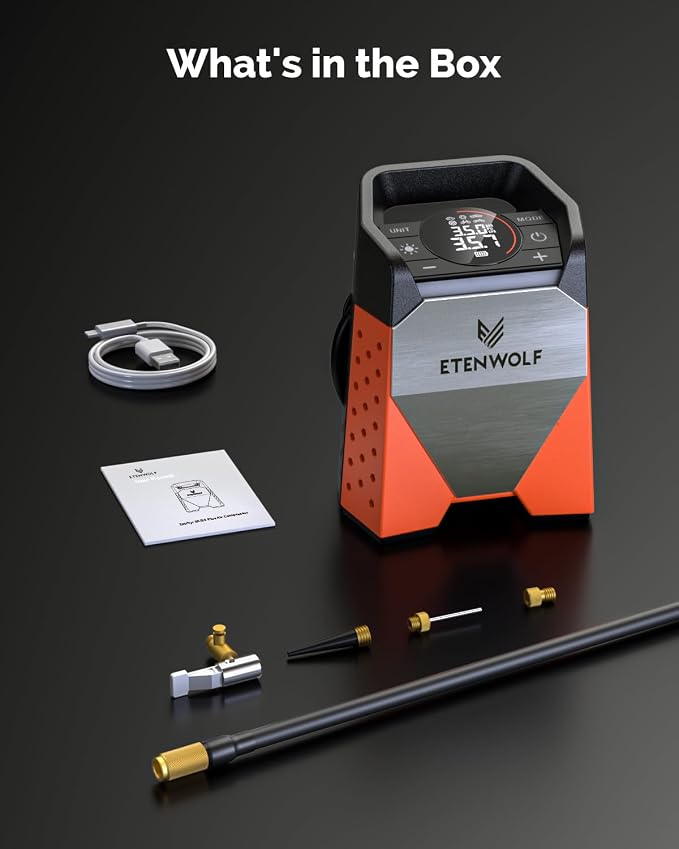 ZEPHYR S3 Tire Inflator Portable Air Compressor, 1 Min Fast Inflation and 100% Duty Cycle, 160 PSI Air Pump for Cars, SUVs, Bikes, Balls (Vivid Orange)