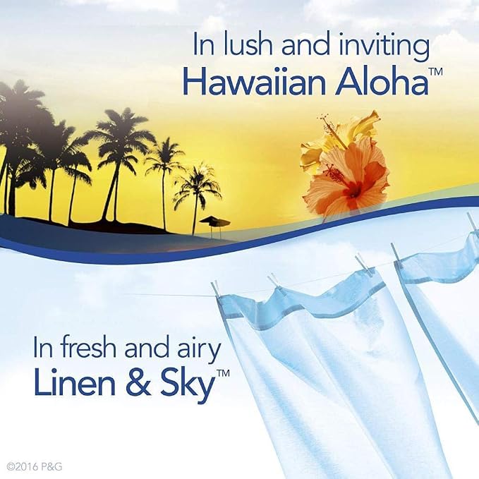 Car Air Fresheners, 2 Linen & Sky and 2 Hawaiian Aloha Scents, Odor Eliminator for Strong Odors (4 Count)