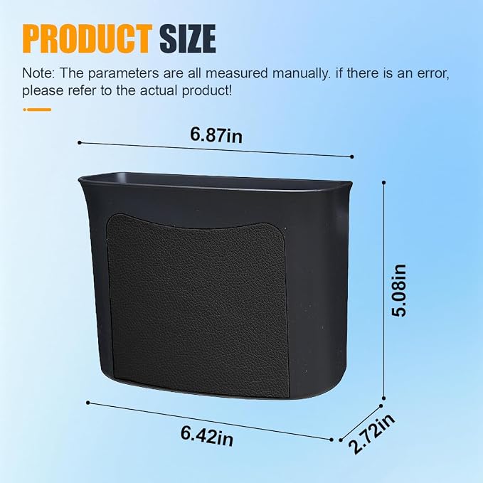 YoRise Car Trash Can, Multifunctional Hanging Garbage Can, Car Storage Organizer Container, Mini Trash Bin, Waterproof Automotive Door Side Garbage Organizer Holder for Most Cars (Black)