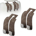 Headrest Hooks for Car, Twinhook Car Seat Hooks for Headrest, Leather Car Purse Holder Hooks for Purses and Bags, Universal Car Headrest Hangers Seat Back Organizer for Travel (Brown, 2Pcs)