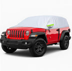 Half Car Cover for SUV, 161.4" Windproof Windshield Cover, Dustproof Auto Sunroof Covers with Reflective Straps, All Season Universal Waterproof Vehicle Window Sun Protector(SUV)
