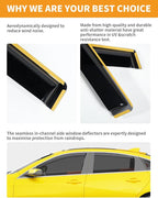 in-Channel Window Rain Guards Fit for Chevy Malibu 2016-2025(9 Gen) Rain Guards Extra Durable Window Deflectors Visors Vent Visors Vent Shades Car Accessories -4 pcs