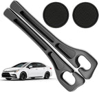Car Seat Gap Filler Organizer Compatible with Toyota Corolla Accessories Seat Gap Plug Blocker with Storage Slot Non-Slip Car Cup Holder Coaster Black