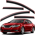 Extra Durable Clip-on in-Channel Auto Vent Window Visor, Fits 2013-2018 Nissan Altima Sedan, UV Protection Rain Guard, Original Wind Deflector, No-Drill Easy Install, Dark Smoke, 4-Pcs