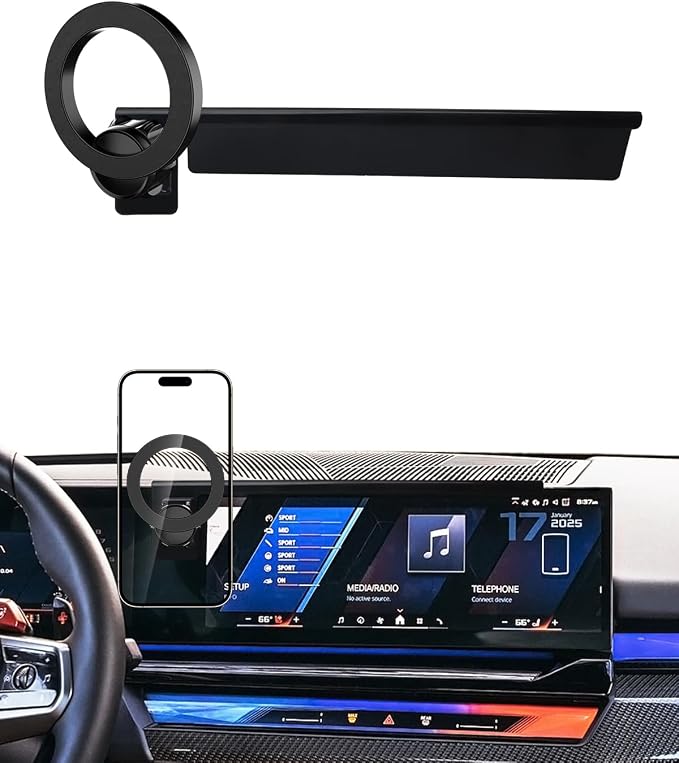 PZK Car Phone Mount for BMW X5 X6 2024-2026 & BMW X7 2023-2026 Accessories | Magnetic Car Phone Holder Custom 14.9-inch Screen Compatible with MagSafe 360° Rotation with Storage Box Not Affect Vent