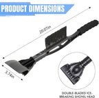 Snow Brush & Ice Scraper, 2 in 1 Detachable Ice Scrapers for Car Windshield Window, Heavy Duty Vehicle Snow Removal Tool with Grip Handle for Cars Trucks SUVs, Winter Car Accessories (Black)