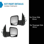 2 Piece Driver and Passenger Side Mirror Assembly Set Electric Adjustment Non-Heated No Memory Black Compatible with 2003-2006 Ford E150 2003-2005 E150 E250 E350 Club Wagon E350 E450 2003 E550