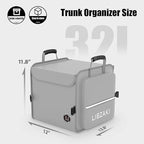 LIBZAKI Car Trunk Storage Organizer, Collapsible Trunk Storage Box for Car Truck SUV-Gray