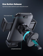 2026 Wider Clamp & Metal Hook Car Phone Holder Vent [Thick Cases Friendly] Phone Holders for Your Car Mount Gfts Automobile Hands Free Accessories for Women Men for iPhone 16 15 14 13 Pro Max