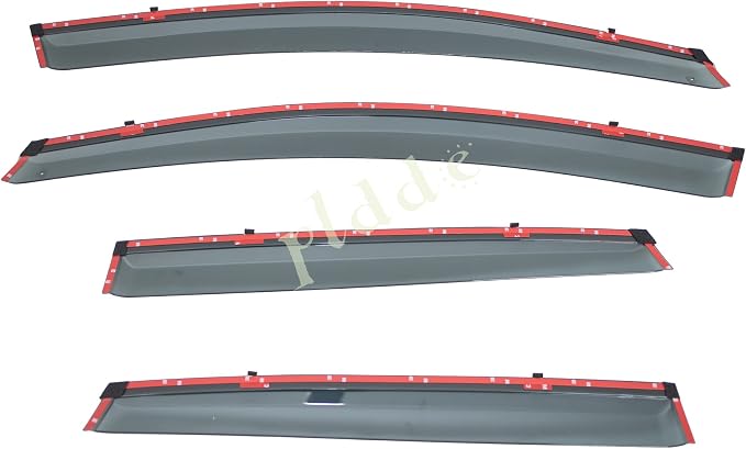 Window Visors Compatible with 2012-2016 Honda CRV CR-V Smoke Tint with Chrome Trim Outside Mount Tape On/Clip On Style PVC Sun Rain Guard 4pcs