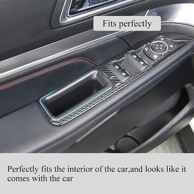 Front Row Door Side Storage Box Compatible with Ford Explorer 2016 2017 2018 2019 Armrest Phone Container Door Organizer Handle Pocket ABS Tray Insert Glove Pallet