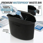 Portable Hanging Mini Car Garbage Can – Classic Black Trash Container - Premium Quality Automotive Universal Compact Traveling Wastebasket for Vehicle,Office, Home (1-Pack)