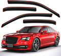 Extra Durable Clip-on in-Channel Auto Vent Window Visor, Fits 2011-2023 Chrysler 300, UV Protection Rain Guard, Original Wind Deflector, No-Drill Easy Install, Dark Smoke, 4-Pcs