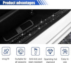 2PCS Bling Rhinestone Car Anti-Collision Adhesive Sticker Strip, Door Sill Strip for Rear Bumper SUV, Threshold Protective Stickers for Women (Black)