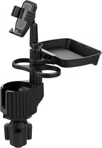 6-in-1 Car Cup Holder Expander with Tray & Phone Mount, Car Food Tray with 360° Rotation Adjustable Base, Car Cup Holder, Ideal for Drinks, Snacks, Foods