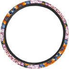 Sports Style Car Steering Wheel Cover Colorful Bohemian Flower Pattern Auto Wheel Cover for SUV Van Car Truck Vehicle Wheel Protector Steering Wheels Accessories