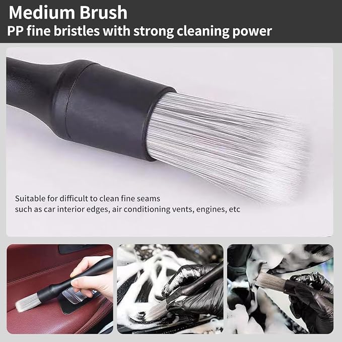 Car Detailing Brush Set - 4-Piece Kit for Interior & Exterior Cleaning - Premium Car Wash Brush for Professional Results ﻿car Duster Interior