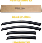 Rain Guards for 2013-2016 Dodge Dart, Out-Channel Window Visor Shields Vent Deflector Shade Wind Dark Smoke 2014 2015 2016 13 14 15 16, Tape-On Outside-Mount, 4PCS