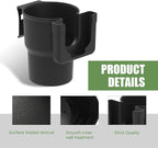 Shakas Car Cup Holder Expander, PP Air Vent Center Seat Back Drink Bottom Bracket Cell Phone Holder Sundries Box, Multifunctional Portable Accessory for Most Cars (Black)