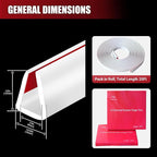 Rubber Edge Trim, Flexible Baby Proof Edge Trim for Sharp Edge, 1/4" U Channel Edge Protector, Self-Adhesive Edge Guards for Plywood, Glass, Flexi-Glass, 20Ft, White, Silicone Material