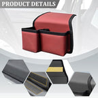 Car Window Armrest Storage Box, Comfortable Leather Vehicle Door Side Arm Rest Pad Organizer Bag, Multifunctional Automotive Window Armrest Storage Pocket, Universal for SUV Van Truck (Red)