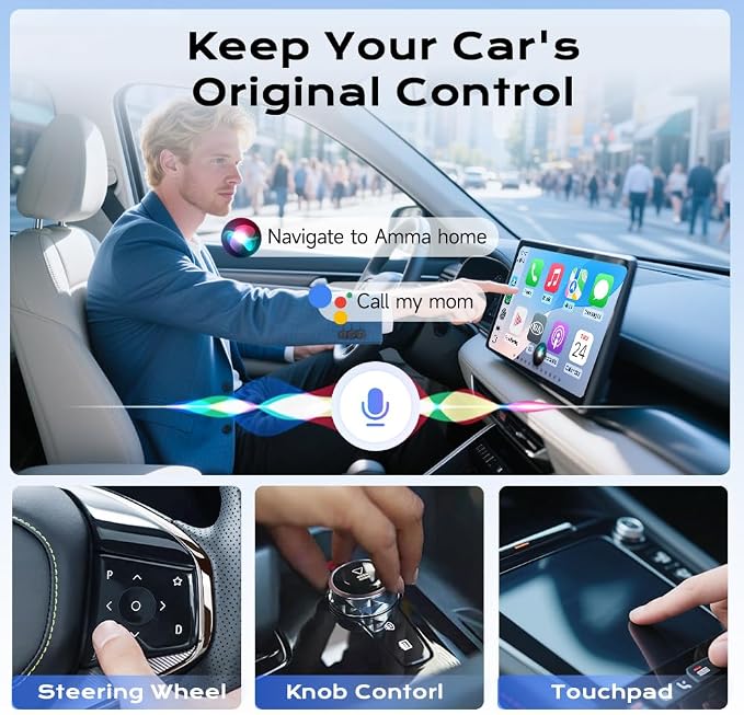 Mini Ultra Wireless CarPlay & Android Auto Adapter - Plug & Play Dongle for iPhone & Android, Convert Wired to Wireless, USB-A/USB-C Fast Connection, Compatible with OEM Wired Cars