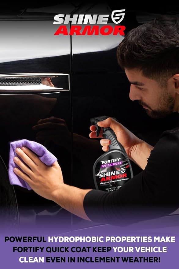 Fortify Quick Coat 24oz | 3-in-1 Ceramic Car Wax Waterless Wash | Spray On, Wipe Off in Under 10 Minutes. 6 to 12 Month Ceramic Protection on Paint, Glass, Chrome, Trim & Wheels. Made in USA