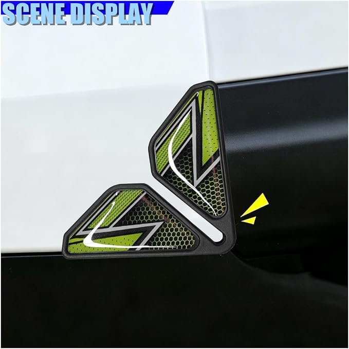 Craedli 2PCS Sport Style Car Door Edge Protector, Anti-Collision Automotive Door Corner Guards, Universal Self-Adhesive Vehicle Exterior Decoration Accessories for Car, Truck, SUV (Green)