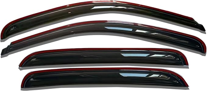 in-Channel Window Visors Rain Guards Sun Rain Snow Vent Guard Shade for 2007-2013 Chevy/GMC Crew Cab Pickup SUV Wind Deflectors 194515 4-Pieces Set